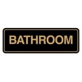 thumbnail image 1 of Signs ByLITA Standard Bathroom Wall or Door Sign | Easy Installation | Office & Home Restroom Sign (Black /Gold) - Small, 1 of 8
