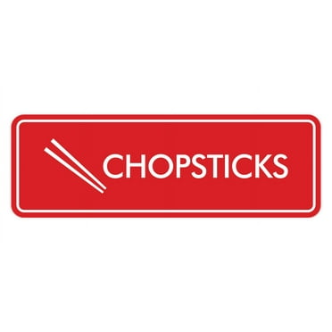 Signs ByLITA Standard Chopsticks Door or Wall Sign Easy Installation | Durable Construction | Kitchen Essentials | Hygiene | AirBnB Signs Sign (Red) - Large