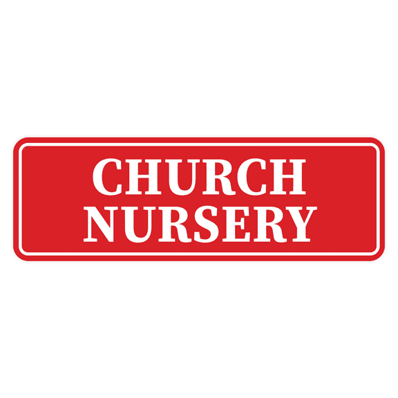Signs ByLITA Standard Church Nursery Sign (Red) - Large