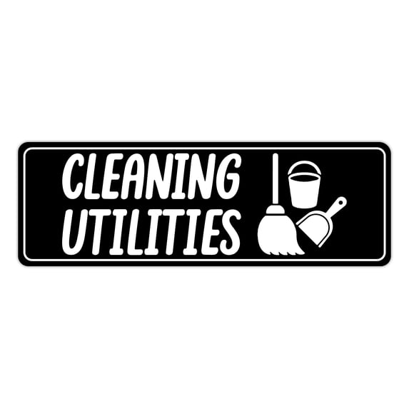 Signs ByLITA Standard Cleaning Utilities Sign (Black) - Medium