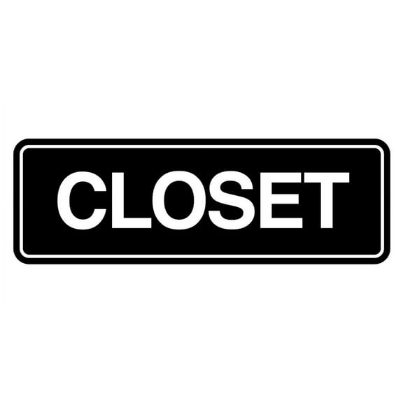 Signs ByLITA Standard Closet Wall or Door Sign | Easy Installation | Office & Home Sign (Black) - Large