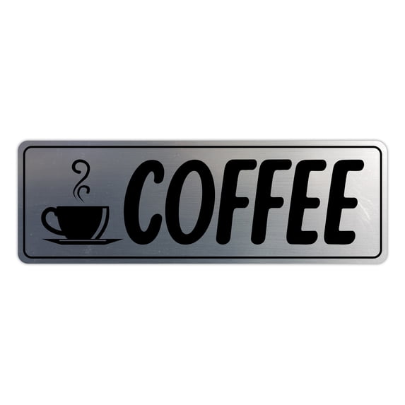 Signs ByLITA Standard Coffee Sign (Brushed Silver) - Large