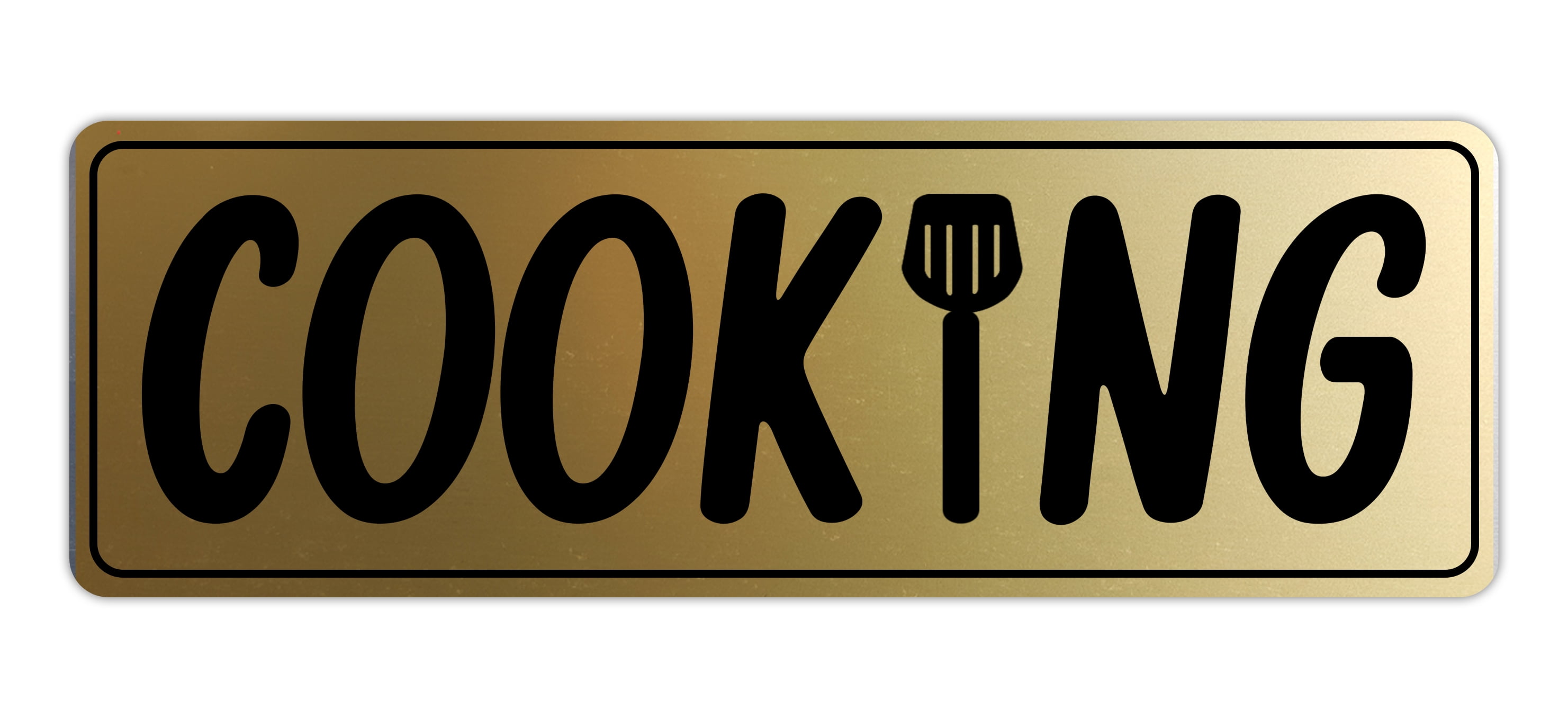 Comida Sign Signs ByLITA Standard Cooking Sign (Brushed Gold) - Large - Walmart.com