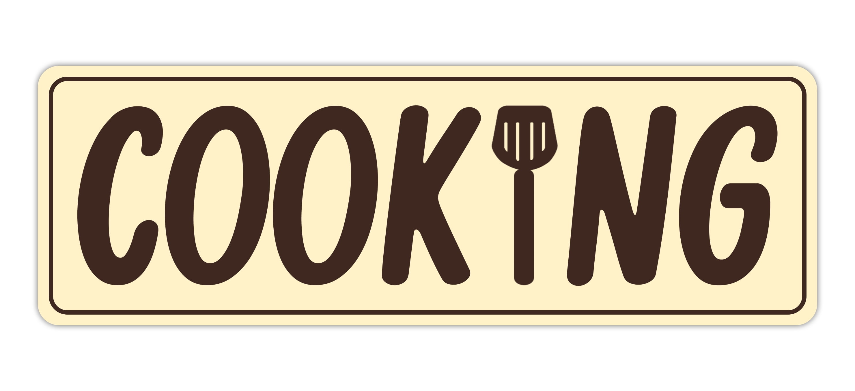 Signs ByLITA Standard Cooking Sign (Ivory/Dark Brown) - Large - Walmart.com