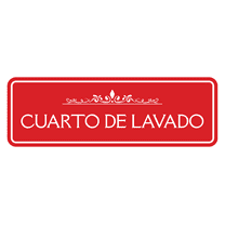 Signs ByLITA Standard Cuarto de Lavado Sign (Red) - Large