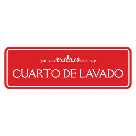 Signs ByLITA Standard Cuarto de Lavado Sign (Red) - Large