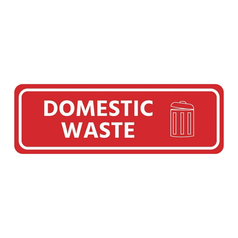 Signs ByLITA Standard Domestic Waste Door or Wall Sign Durable ABS