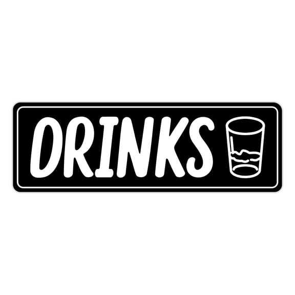 Signs ByLITA Standard Drinks Sign (Black) - Medium