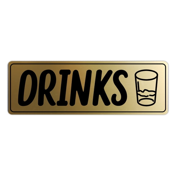 Signs ByLITA Standard Drinks Sign (Brushed Gold) - Small