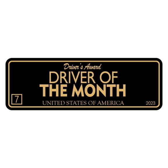 Signs ByLITA Standard Driver of the Month Sign (Black /Gold) - Small