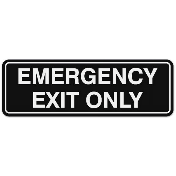 Signs ByLITA Standard Emergency Exit Only Sign - Easy Installation | Durable Wall or Door Sign (Black) - Large