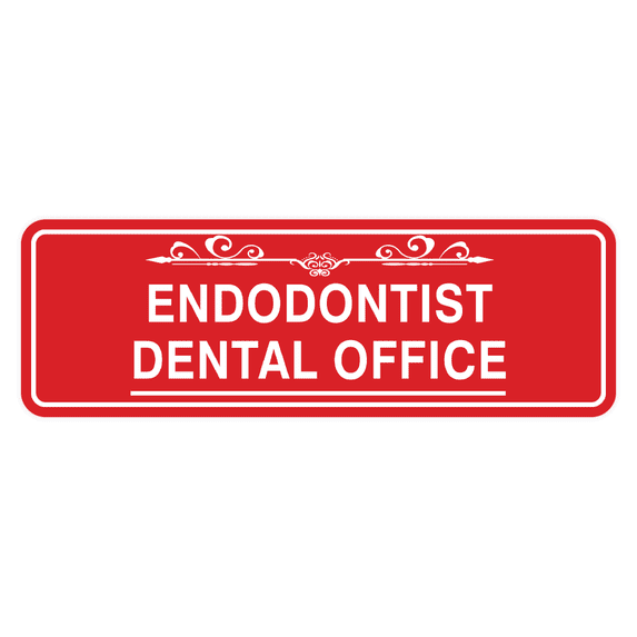 Signs ByLITA Standard Endodontist Dental Office Tooth Vector Sign (Red) - Small