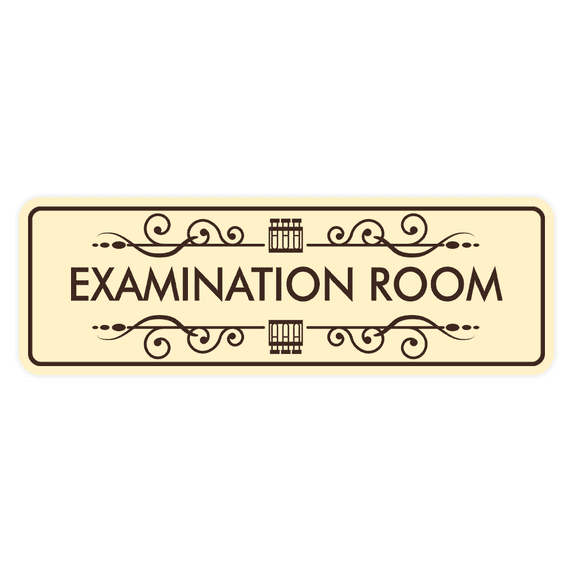 Signs ByLITA Standard Examination Room Sign (Ivory/Dark Brown) - Small