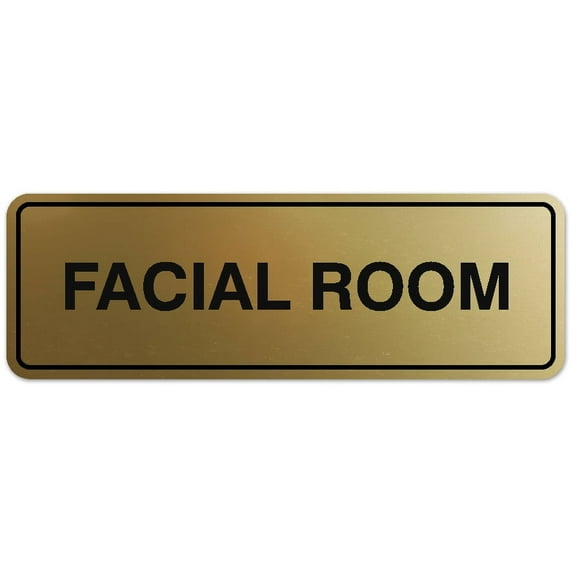 Signs ByLITA Standard Facial Room Sign - Easy Installation | Durable Wall or Door Sign (Brushed Gold) - Medium