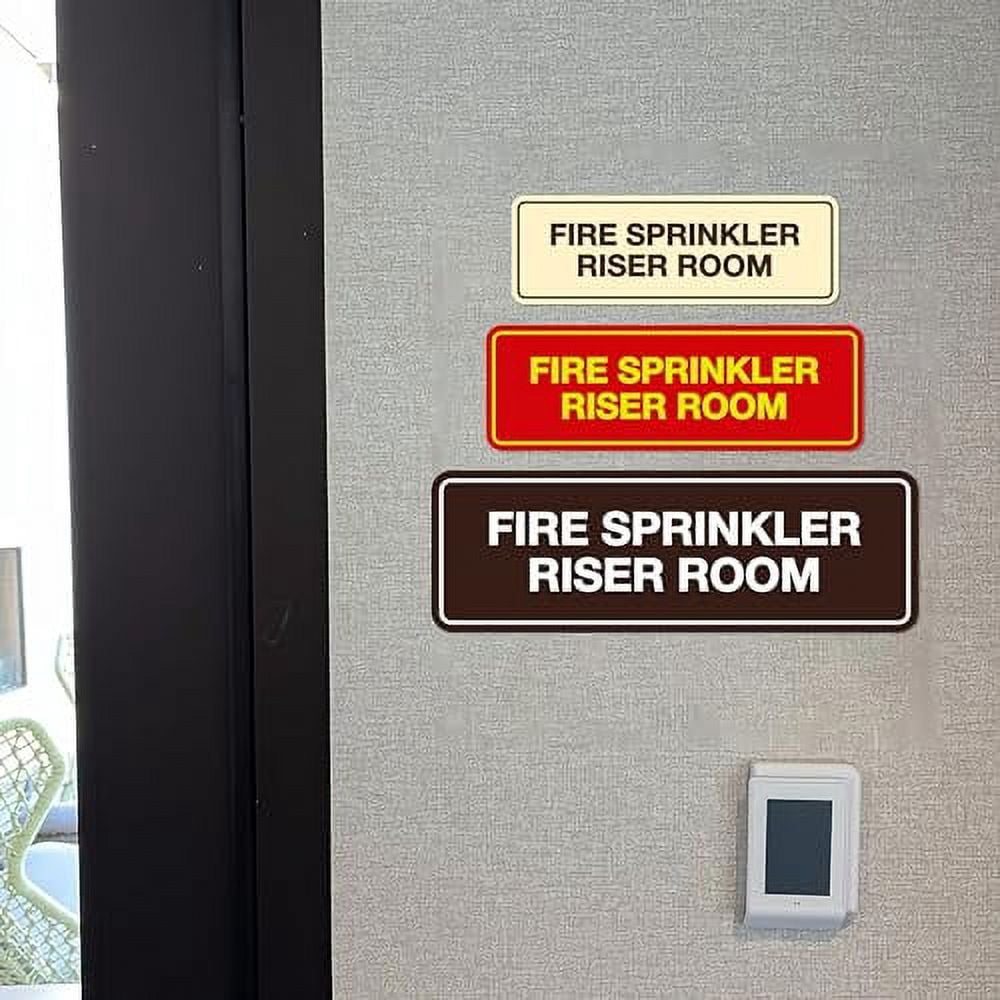 Signs ByLITA Standard Fire Sprinkler Riser Room Sign (Dark Brown ...