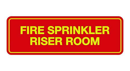 Signs ByLITA Standard Fire Sprinkler Riser Room Sign (Red/Yellow ...