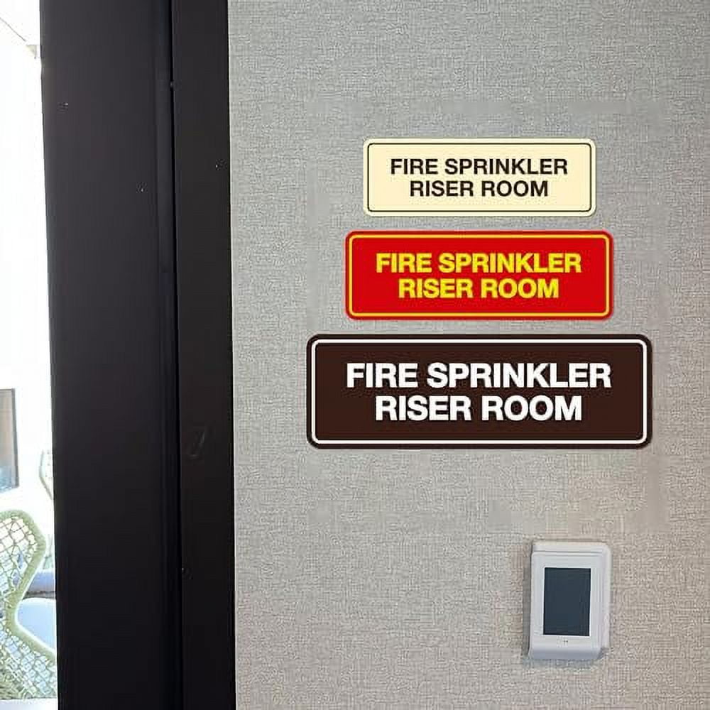Signs ByLITA Standard Fire Sprinkler Riser Room Sign (Walnut) - Small ...