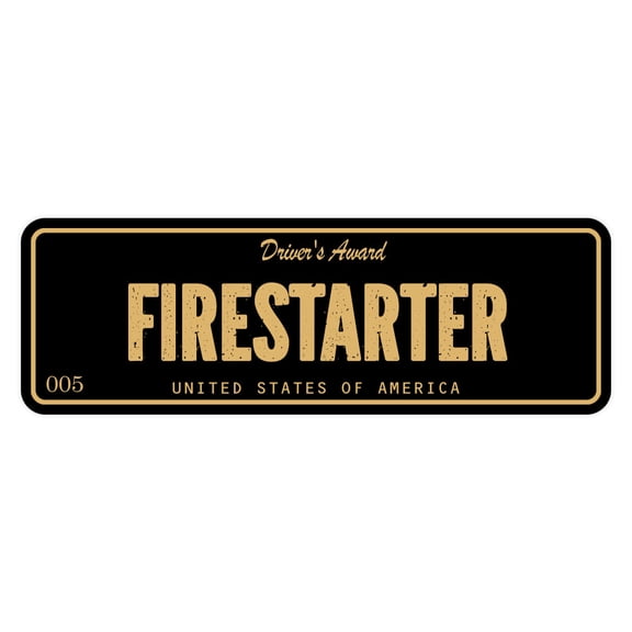 Signs ByLITA Standard Firestarter Sign (Black /Gold) - Small