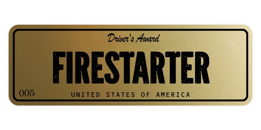 Fire Start Sign Signs ByLITA Standard Firestarter Sign (Brushed Gold) - Medium ...