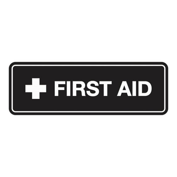 Signs ByLITA Standard First Aid Sign (Black) - Small
