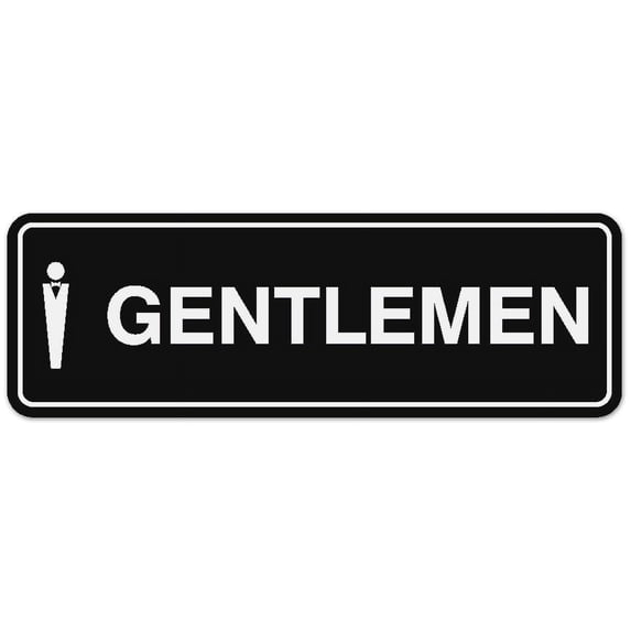 Signs ByLITA Standard Gentlemen Figurine Sign - Easy Installation | Durable Wall or Door Sign (Black) - Small