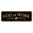 thumbnail image 1 of Signs ByLITA Standard God At Work Door or Wall Sign Easy Installation | Durable Construction | Religious Greetings | Sunday School Welcome Signs | Church | Faith Sign (Black /Gold) - Small, 1 of 9
