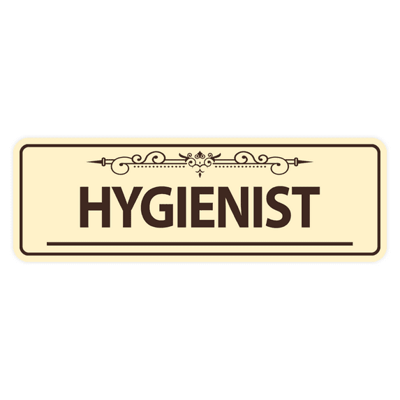 Signs ByLITA Standard Hygienist Tooth Graphic Dentist Office Decor Sign (Brushed Silver) - Medium
