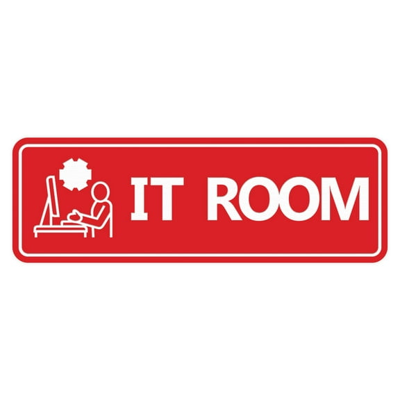 Signs ByLITA Standard IT Room Sign (Red) - Large