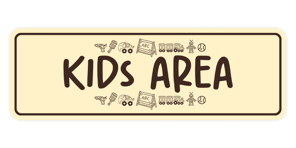 Signs ByLITA Standard Kids Area (Toy vector) Sign (Ivory/Dark Brown ...