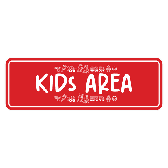Signs ByLITA Standard Kids Area (Toy vector) Sign (Red) - Medium