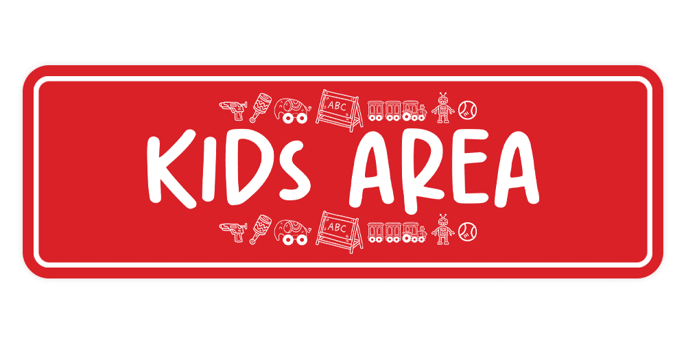 Signs ByLITA Standard Kids Area (Toy vector) Sign (Red) - Small ...