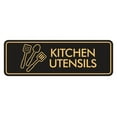 thumbnail image 1 of Signs ByLITA Standard Kitchen Utensils Door or Wall Sign Easy Installation | Durable Construction | Kitchen Essentials | Hygiene | AirBnB Signs Sign (Black /Gold) - Small, 1 of 7