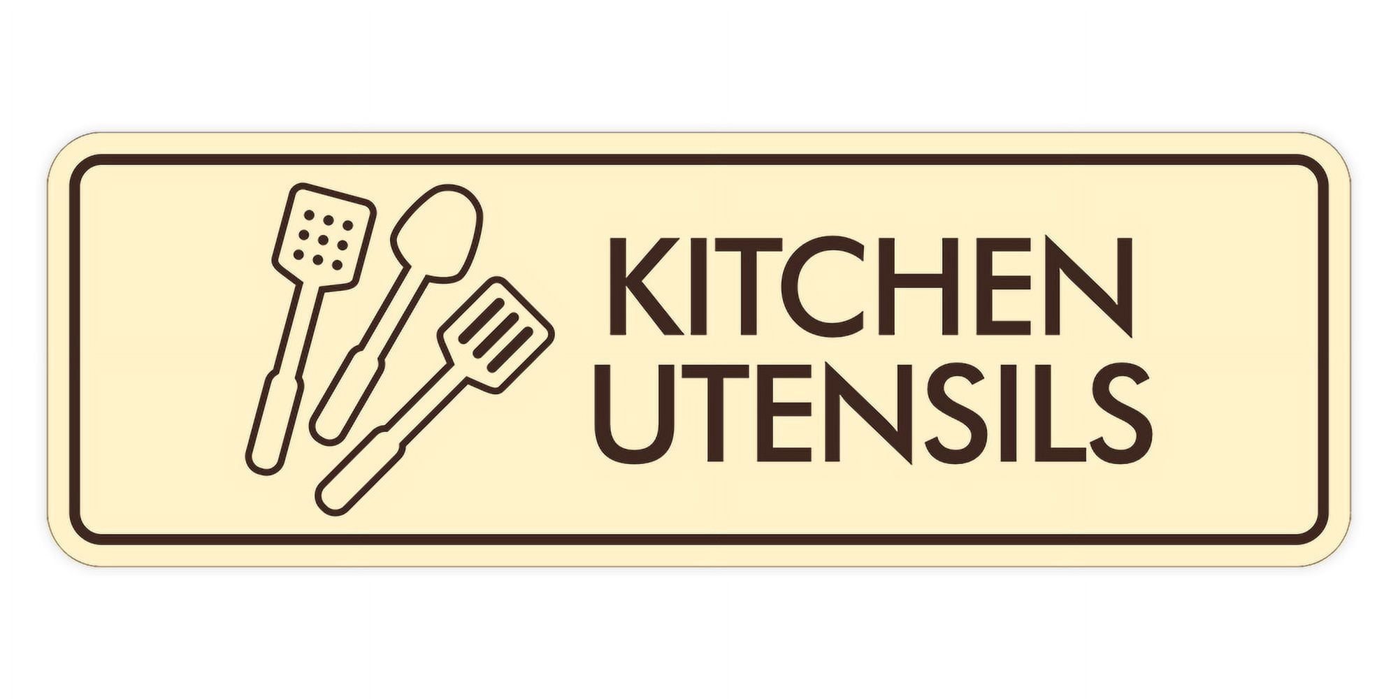 Signs ByLITA Standard Kitchen Utensils Door or Wall Sign Easy ...