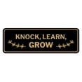 thumbnail image 1 of Signs ByLITA Standard Knock, Learn, Grow Door or Wall Sign Easy Installation | Durable Construction | Religious Greetings | Sunday School Welcome Signs | Church | Faith Sign (Black Gold) - Large, 1 of 9