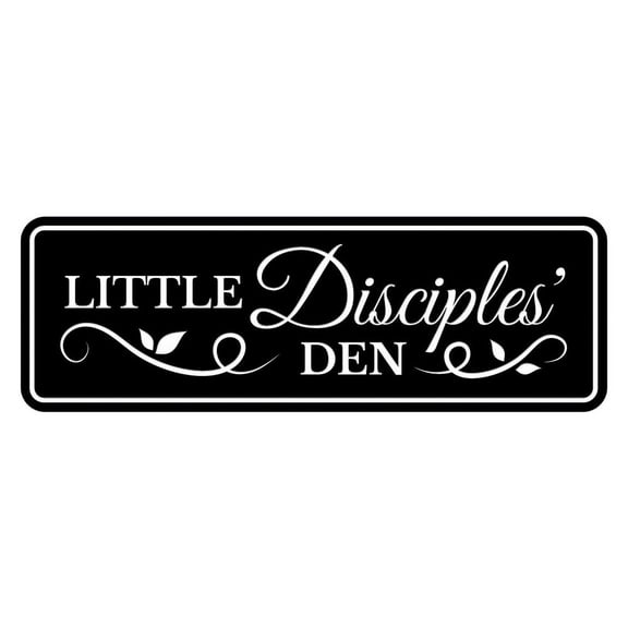 Signs ByLITA Standard Little Disciples' Den Door or Wall Sign Easy Installation | Durable Construction | Religious Greetings | Sunday School Welcome Signs | Church | Faith Sign (Black) - Medium