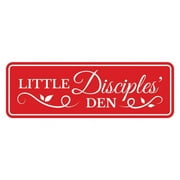 Signs ByLITA Standard Little Disciples' Den Door or Wall Sign Easy Installation | Durable Construction | Religious Greetings | Sunday School Welcome Signs | Church | Faith Sign (Red) - Large