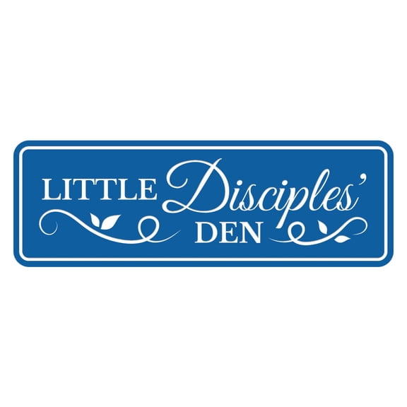 Signs ByLITA Standard Little Disciples' Den Door or Wall Sign Easy Installation | Durable Construction | Religious Greetings | Sunday School Welcome Signs | Church | Faith Sign (Blue) - Small