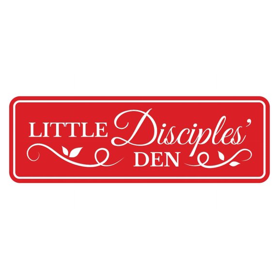 Signs ByLITA Standard Little Disciples' Den Door or Wall Sign Easy Installation | Durable Construction | Religious Greetings | Sunday School Welcome Signs | Church | Faith Sign (Red) - Small