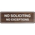 thumbnail image 1 of Signs ByLITA Standard No Soliciting No Exceptions Sign (Walnut) - Medium 2-3/4" X 7", 1 of 5