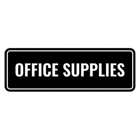 Signs ByLITA Standard Office Supplies Wall or Door Sign | Office Storage Signage (Black) - Medium