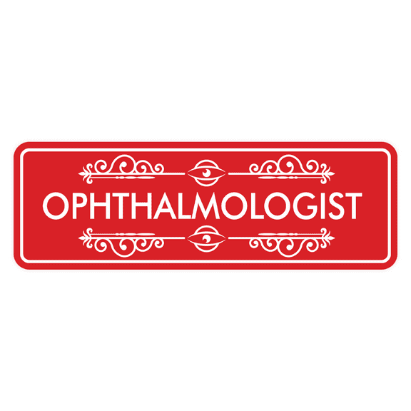 Signs ByLITA Standard Ophthalmologist Sign (Red) - Large
