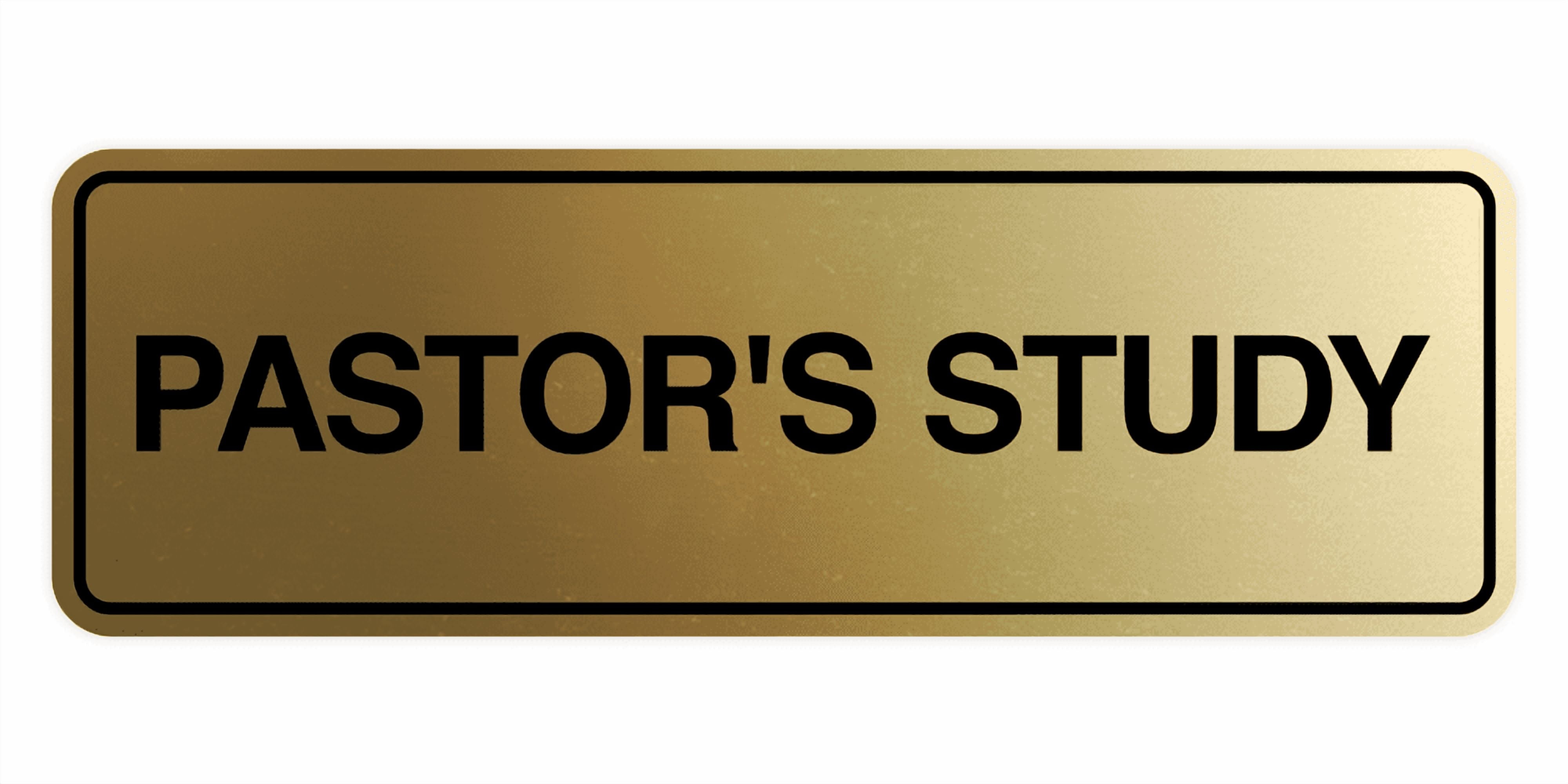 Signs ByLITA Standard Pastor's Study Sign (Brushed Gold) - Small ...