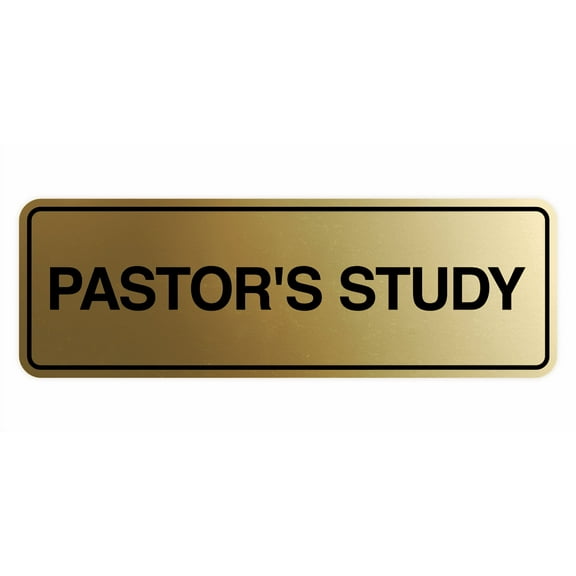 Signs ByLITA Standard Pastor's Study Sign (Brushed Gold) - Small