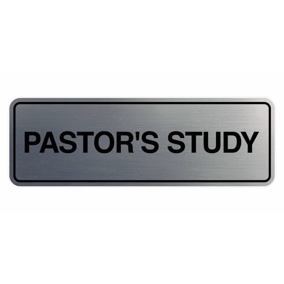 Signs ByLITA Standard Pastor's Study Sign (Brushed Silver) - Large