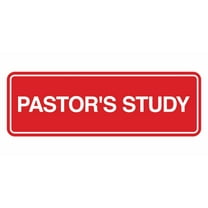 Signs ByLITA Standard Pastor's Study Sign (Red) - Large
