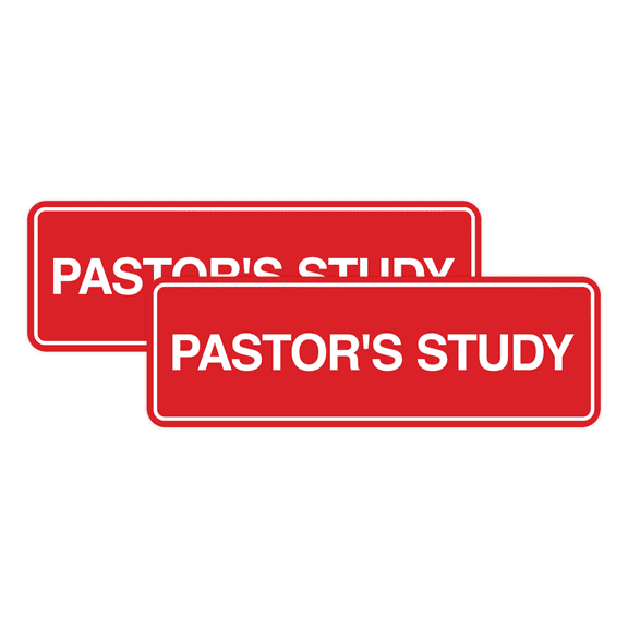 Signs ByLITA Standard Pastor's Study Sign (Red) - Small (2 Pack)