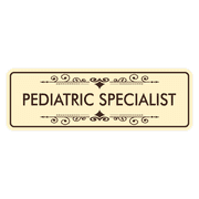 Signs ByLITA Standard Pediatric Specialist Sign Ivory/Dark Brown - Small