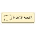 thumbnail image 1 of Signs ByLITA Standard Place Mats Door or Wall Sign Easy Installation | Durable Construction | Kitchen Essentials | Hygiene | AirBnB Signs Sign (Ivory/Dark Brown) - Small, 1 of 7