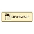thumbnail image 1 of Signs ByLITA Standard Silverware Door or Wall Sign Easy Installation | Durable Construction | Kitchen Essentials | Hygiene | AirBnB Signs Sign (Ivory/Dark Brown) - Large, 1 of 7