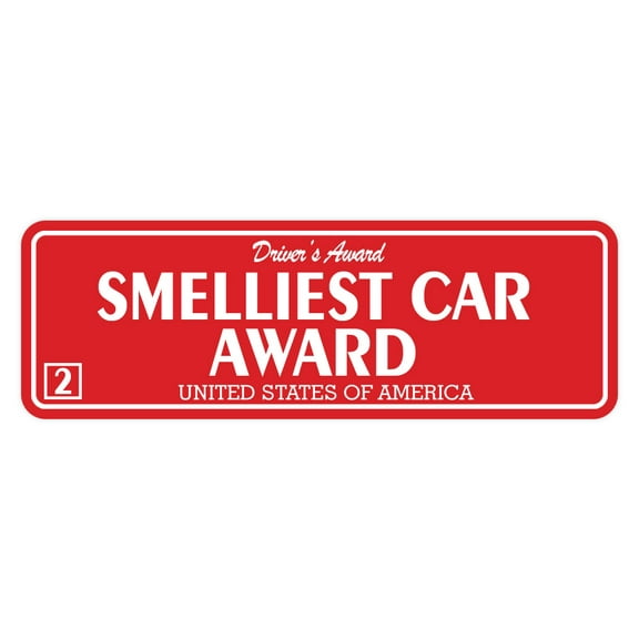 Signs ByLITA Standard Smelliest Car Award Sign (Red) - Large